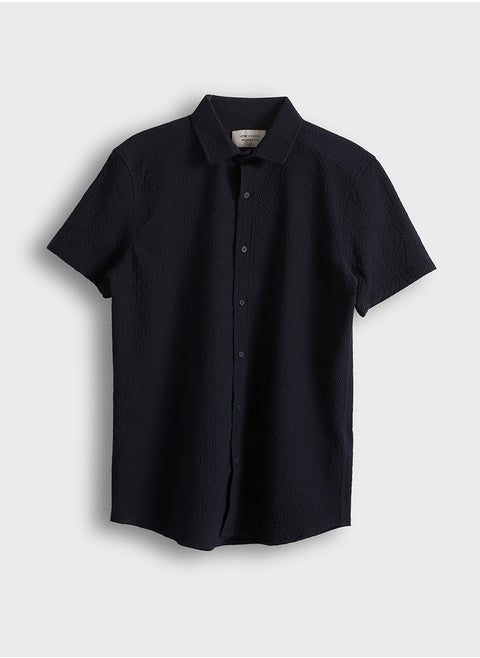 Regular Fit Short Sleeve Dobby Men's Shirt