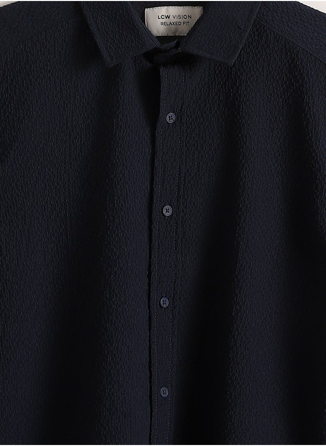 Regular Fit Short Sleeve Dobby Men's Shirt