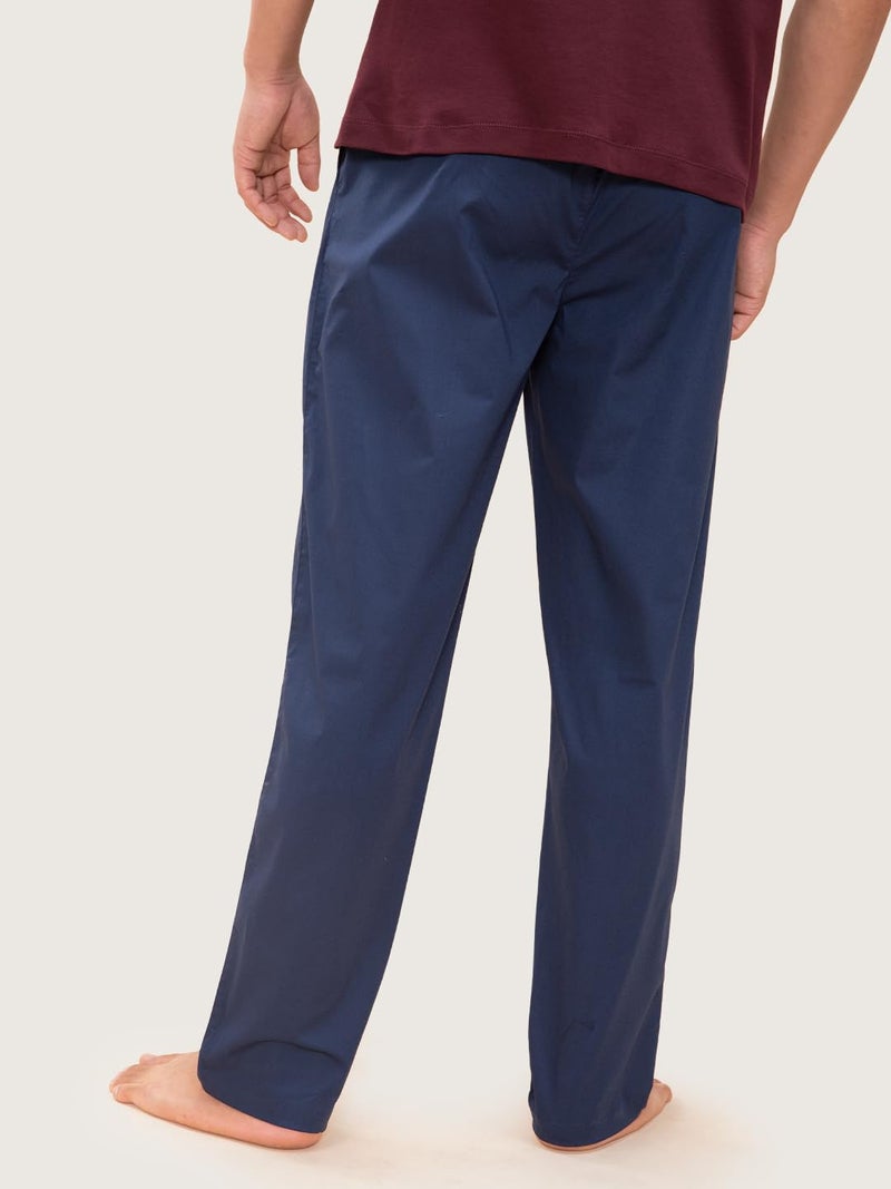 DaMENSCH The Stretch Men's Woven Cotton Tapered Fit Pyjama Pants- True Navy blue- Small - Image 5