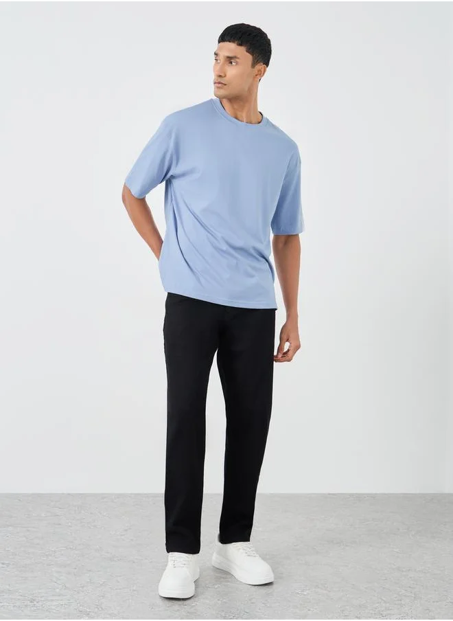 Styli Styli Pure Cotton Crew Neck Oversized T-Shirt