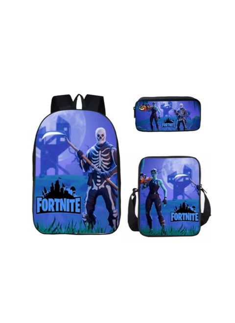 Hot-selling animation cartoon backpack at the beginning of the school season, large-capacity three-piece printed backpack-39