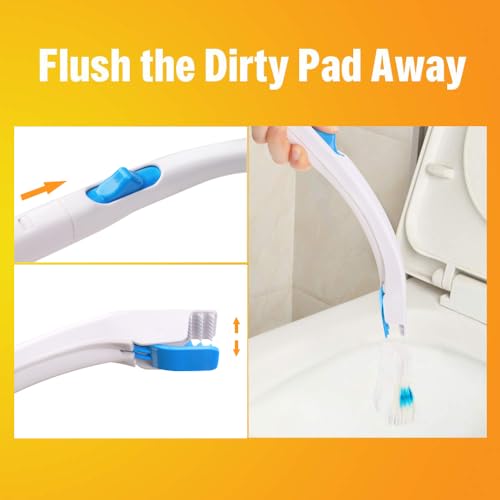 Effacera Disposable Toilet Bowl Brush Holder Bulk Cleaning System, Toilet Refills Fresh for Bathroom Scrubber Cleaning Supplies,1 Toilet Brush+1 Holder+1 Cleaning Glove+12 Count Refills - Image 5
