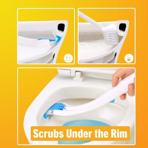 Effacera Disposable Toilet Bowl Brush Holder Bulk Cleaning System, Toilet Refills Fresh for Bathroom Scrubber Cleaning Supplies,1 Toilet Brush+1 Holder+1 Cleaning Glove+12 Count Refills - Image 4