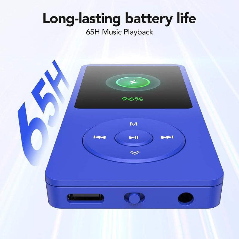 AGPTEK 8GB A02 MP3 Player 70 Hours Playback Lossless Sound Music Player Supports up to 128GB Dark Blue Multifunctional Sports Running MP3 Player for Indoor Outdoor - Image 3