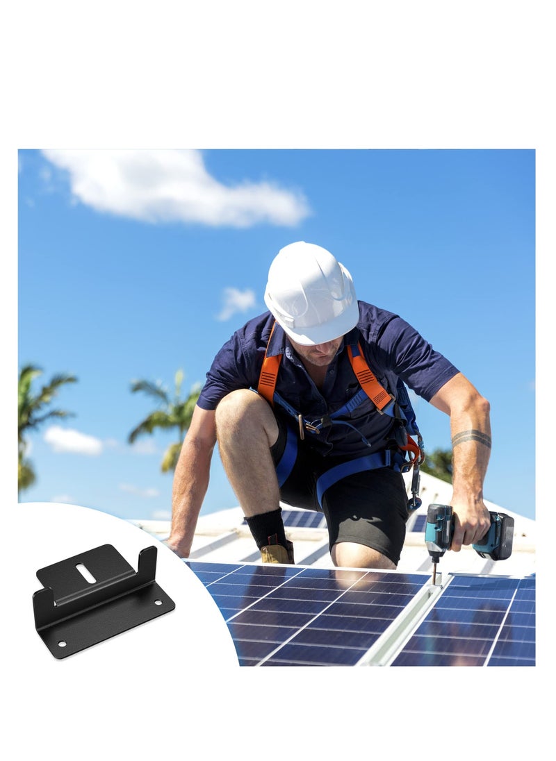 Aluminum Z Brackets for Solar Panel Mounting - Set of 4 with Nuts and Bolts, Ideal for RVs, Boats, Walls, Caravans, Yachts, and Off-Grid Installations - Black Finish.