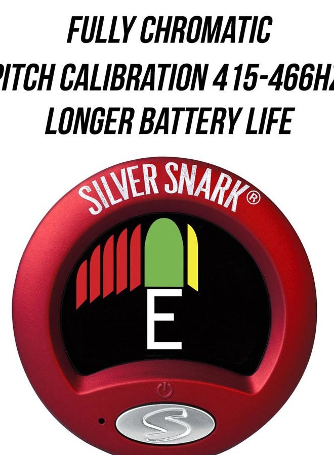 SNARK Silver 2 Clip-on All Instrument Tuner - Red/Silver - Image 4