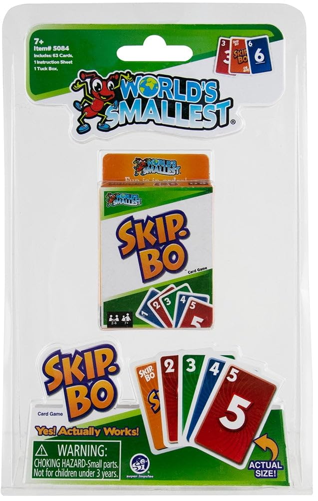 Worlds Smallest World's Smallest Skip-Bo, Super Fun for Outdoors, Travel & Family Game Night - Image 1