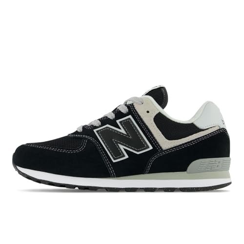 New Balance Kid's 574 Core Lace-Up Sneaker, Black/White, 7 M Big Kid (8-12 Years) - Image 4