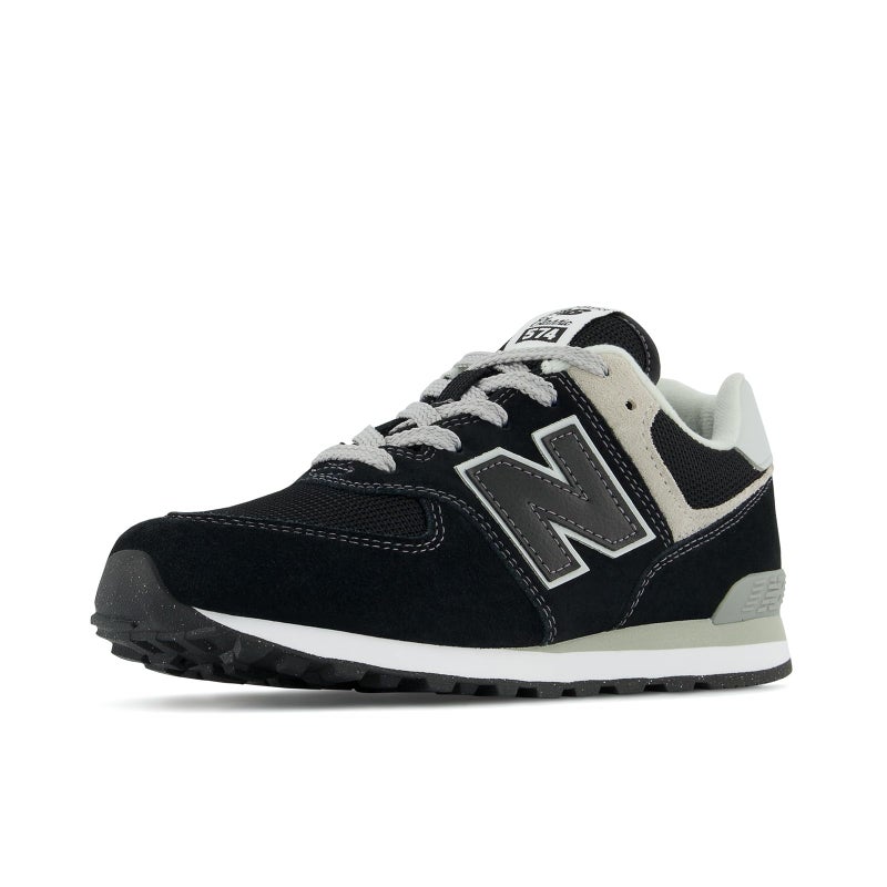 New Balance Kid's 574 Core Lace-Up Sneaker, Black/White, 7 M Big Kid (8-12 Years) - Image 2