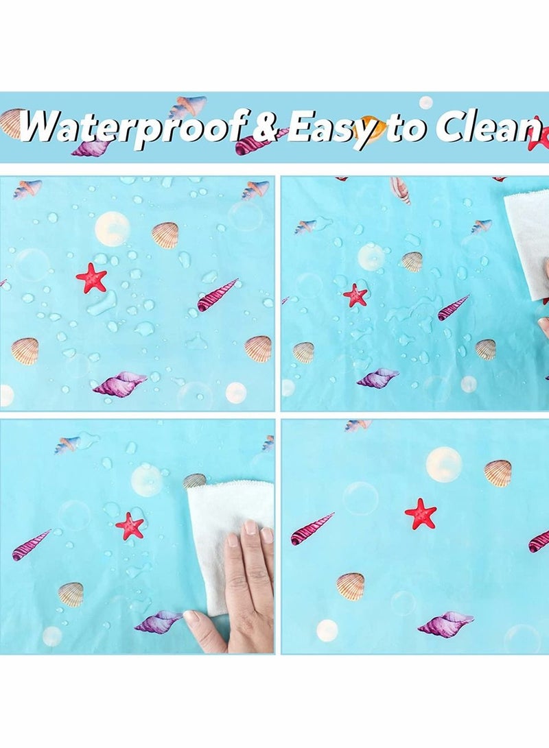 SYOSI Mermaid Party Table Cloth, Plastic Table Cover, Rectangular PVC Tablecloth for Kids Girls Birthday Mermaid Party Supplies Decorations, Ocean Sea Party Decor Favors (3 Pack, 51 x 86.6 Inch) - Image 4