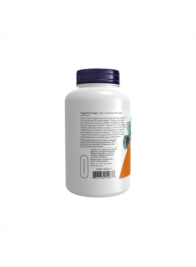 now Supplements, Cal-Mag DK with Vitamin D-3 and Vitamin K-2, Supports Bone Health*, 180 Capsules - Image 3