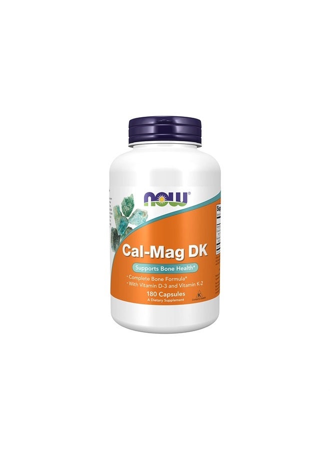 now Supplements, Cal-Mag DK with Vitamin D-3 and Vitamin K-2, Supports Bone Health*, 180 Capsules - Image 1