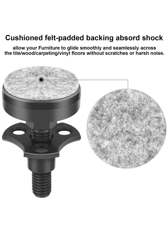 Anwenk Adjustable Leveling Feet Furniture Levelers Table Feet Heavy Duty Leg Levelers for Cabinets Sofa Tables Chairs,Support 1320LBs, T-Nut Kit 3/8”-16 Thread, Large Base- 8 Pack, Black - Image 4