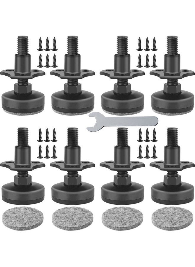 Anwenk Adjustable Leveling Feet Furniture Levelers Table Feet Heavy Duty Leg Levelers for Cabinets Sofa Tables Chairs,Support 1320LBs, T-Nut Kit 3/8”-16 Thread, Large Base- 8 Pack, Black - Image 1