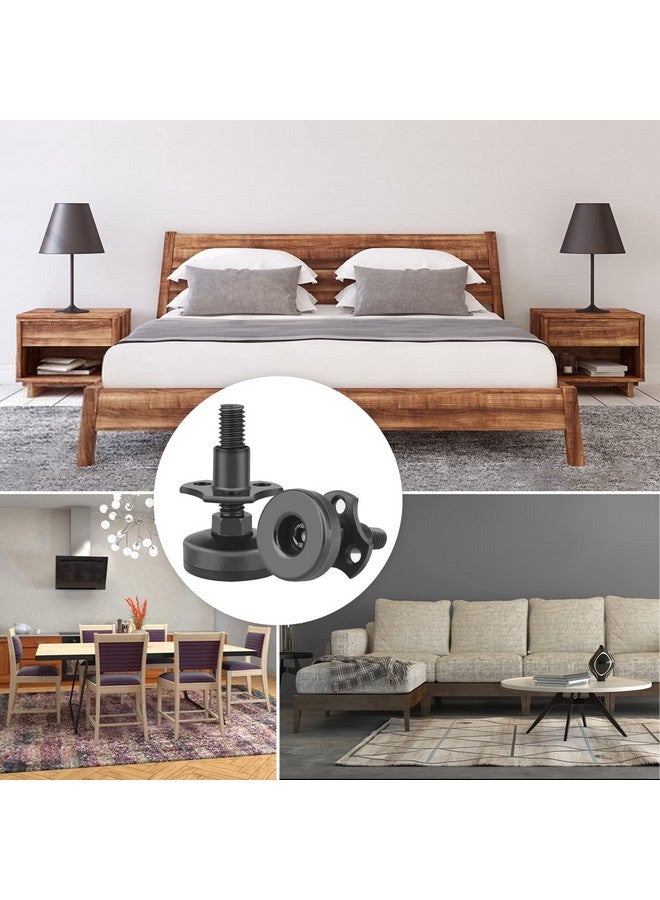 Anwenk Adjustable Leveling Feet Furniture Levelers Table Feet Heavy Duty Leg Levelers for Cabinets Sofa Tables Chairs,Support 1320LBs, T-Nut Kit 3/8”-16 Thread, Large Base- 8 Pack, Black - Image 5