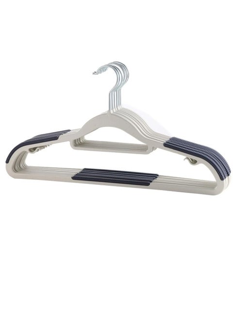 ManGotree 10-Pack Plastic Clothes Hangers, Ultra Thin Non-Slip Clothes Hanger Space Saving Coat Hangers, 360°Rotating Hook, Pant Hangers (RG-WT-BLUE)