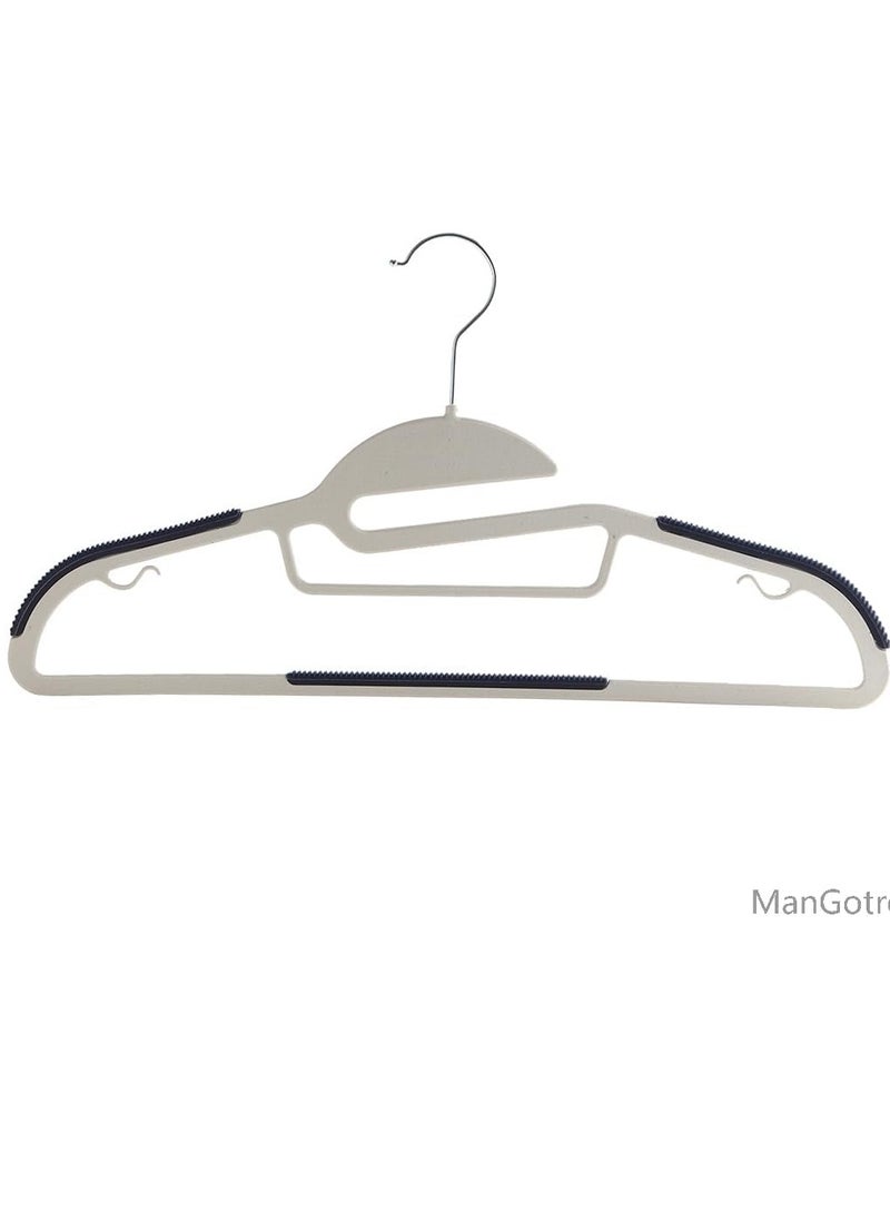ManGotree 10-Pack Plastic Clothes Hangers, Ultra Thin Non-Slip Clothes Hanger Space Saving Coat Hangers, 360°Rotating Hook, Pant Hangers (RG-WT-BLUE)