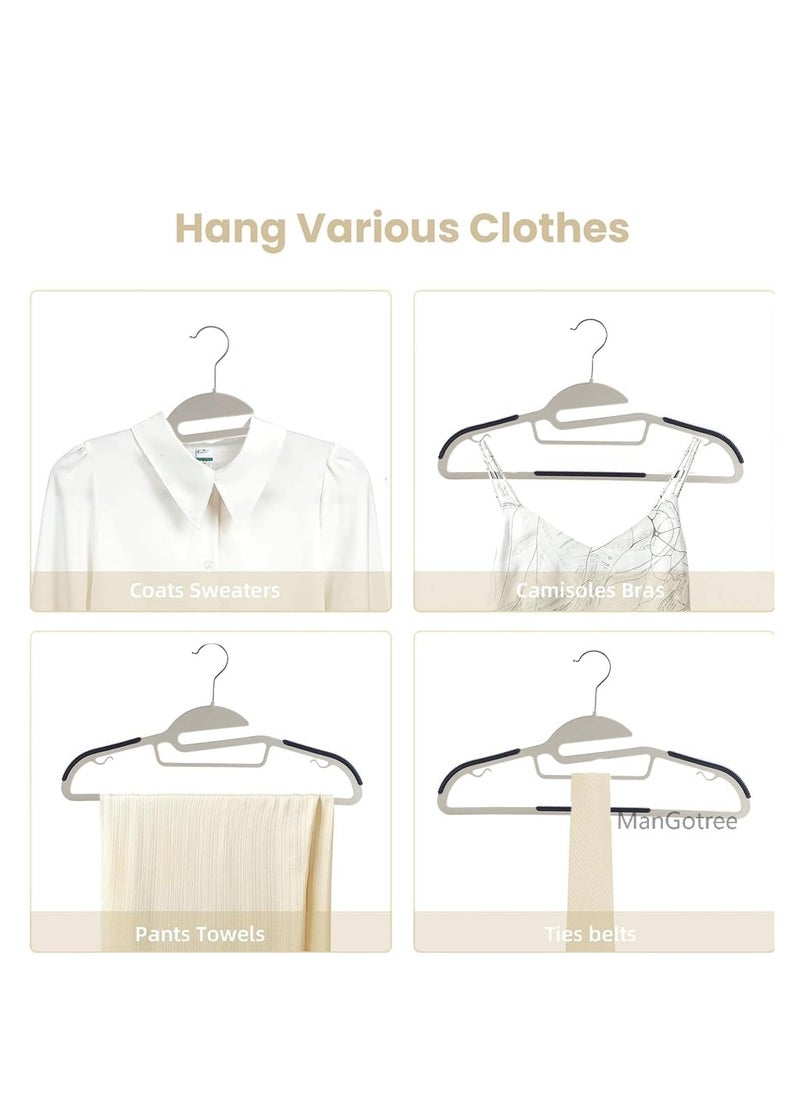 ManGotree 10-Pack Plastic Clothes Hangers, Ultra Thin Non-Slip Clothes Hanger Space Saving Coat Hangers, 360°Rotating Hook, Pant Hangers (RG-WT-BLUE)