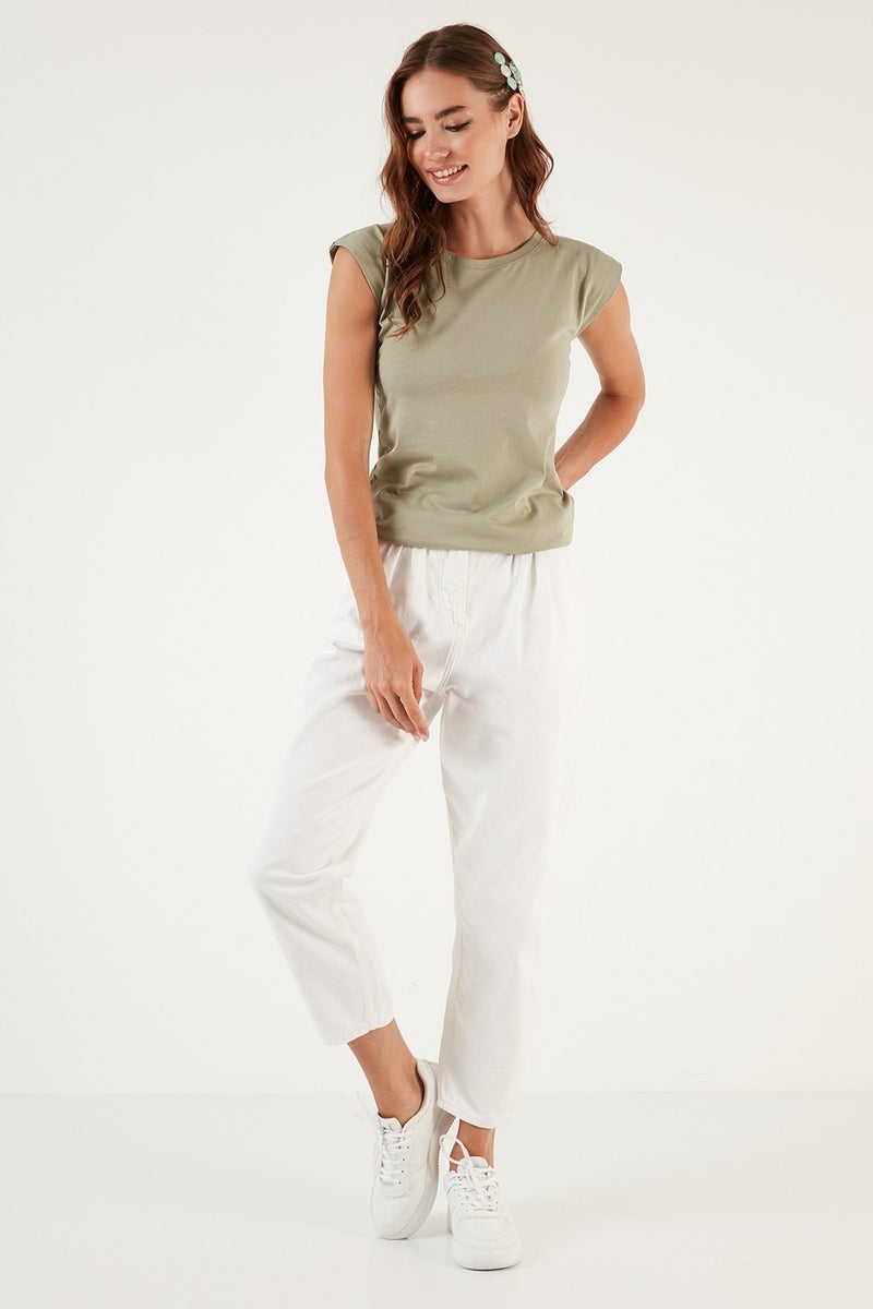 Lela Cotton Crew Neck Sleeveless T Shirt Women's T Shirt 5864019  - Image 4