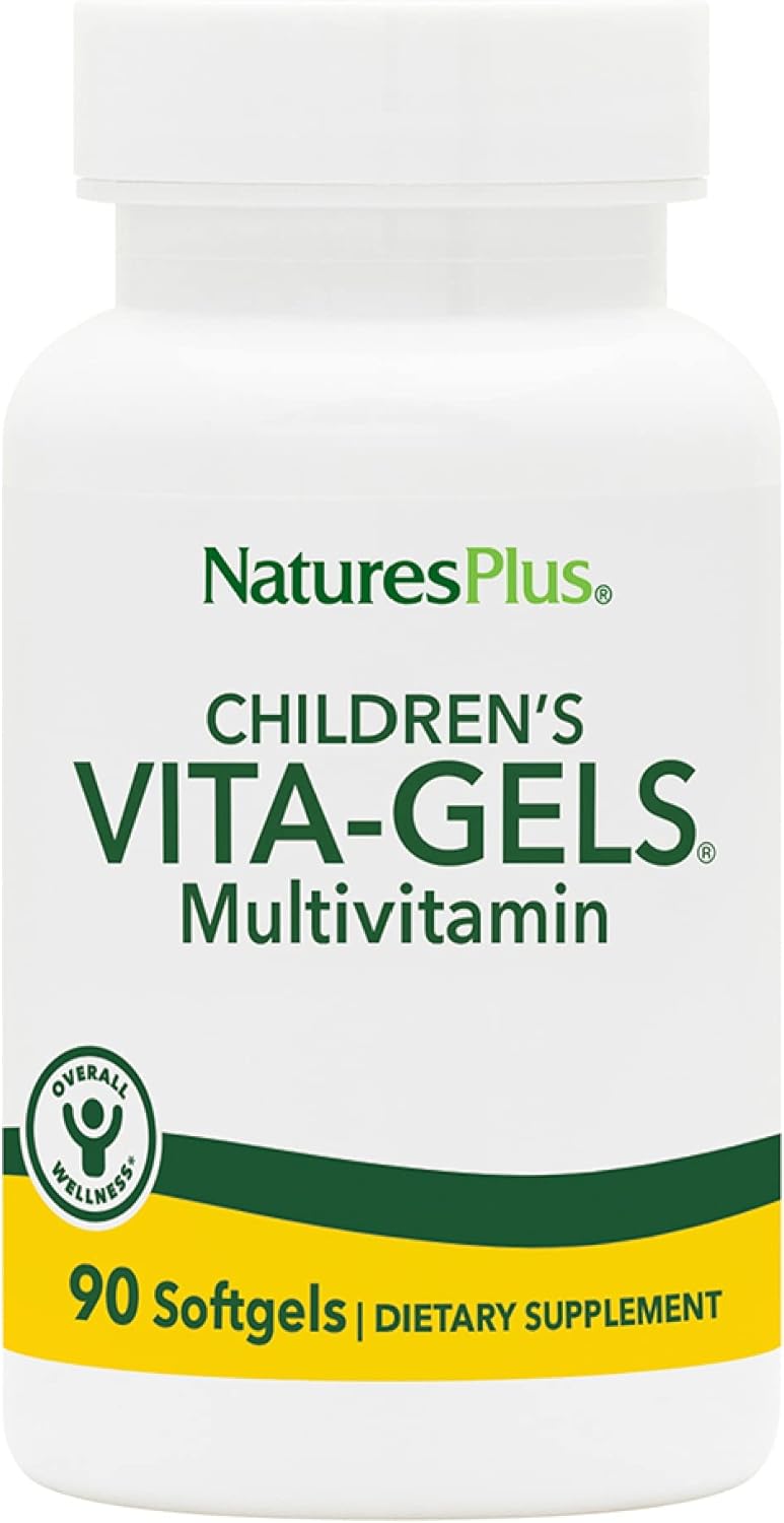 NaturesPlus Natures Plus Childrens VitaGels  90 Easy to Swallow Softgels  Natural Orange Flavor  Childrens Multivitamin  Mineral Supplement for Health Energy  GlutenFree  90 Servings - Image 1
