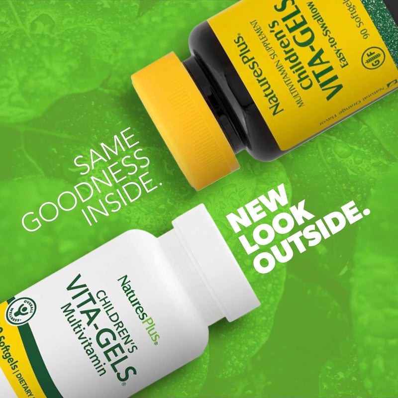 NaturesPlus Natures Plus Childrens VitaGels  90 Easy to Swallow Softgels  Natural Orange Flavor  Childrens Multivitamin  Mineral Supplement for Health Energy  GlutenFree  90 Servings - Image 2