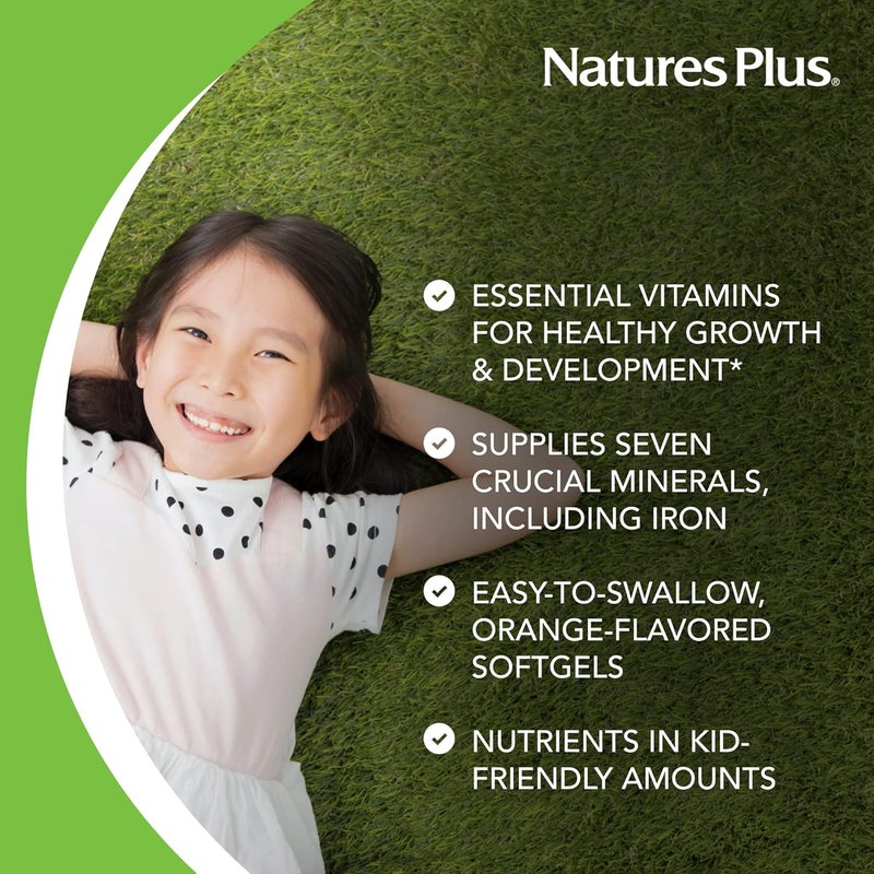 NaturesPlus Natures Plus Childrens VitaGels  90 Easy to Swallow Softgels  Natural Orange Flavor  Childrens Multivitamin  Mineral Supplement for Health Energy  GlutenFree  90 Servings - Image 4