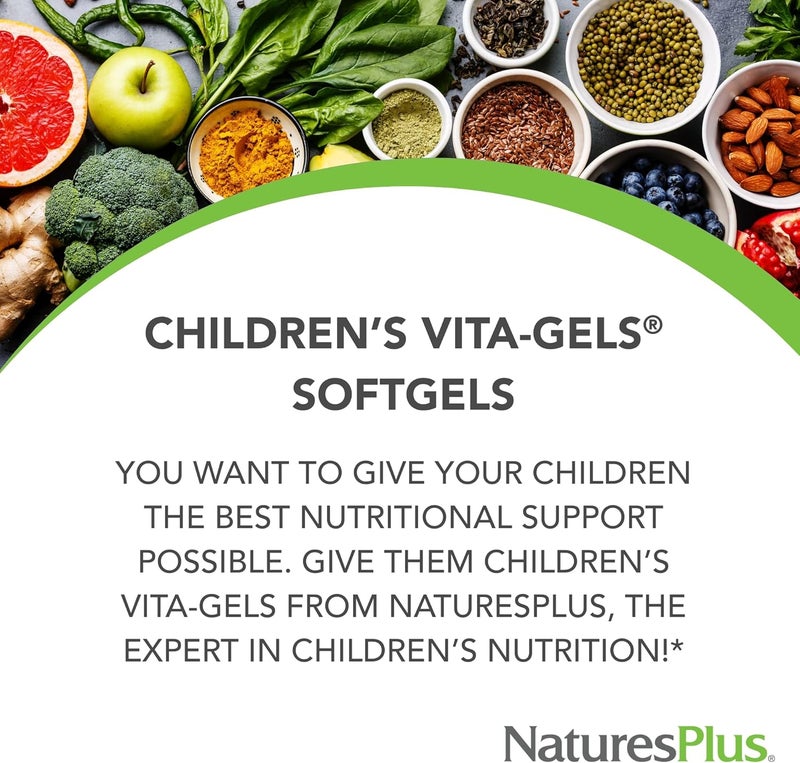 NaturesPlus Natures Plus Childrens VitaGels  90 Easy to Swallow Softgels  Natural Orange Flavor  Childrens Multivitamin  Mineral Supplement for Health Energy  GlutenFree  90 Servings - Image 3