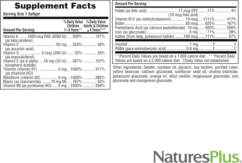 NaturesPlus Natures Plus Childrens VitaGels  90 Easy to Swallow Softgels  Natural Orange Flavor  Childrens Multivitamin  Mineral Supplement for Health Energy  GlutenFree  90 Servings - Image 5
