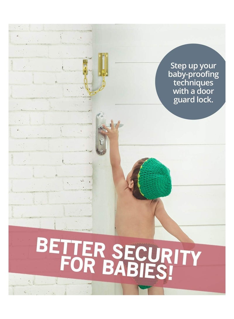 Stainless Steel Anti-Theft Chain, Chain Door Guard with Lock, Chain Lock Door Guard, for Home Apartment Bedroom Inside Door and Extra Front Door Lock - Image 4