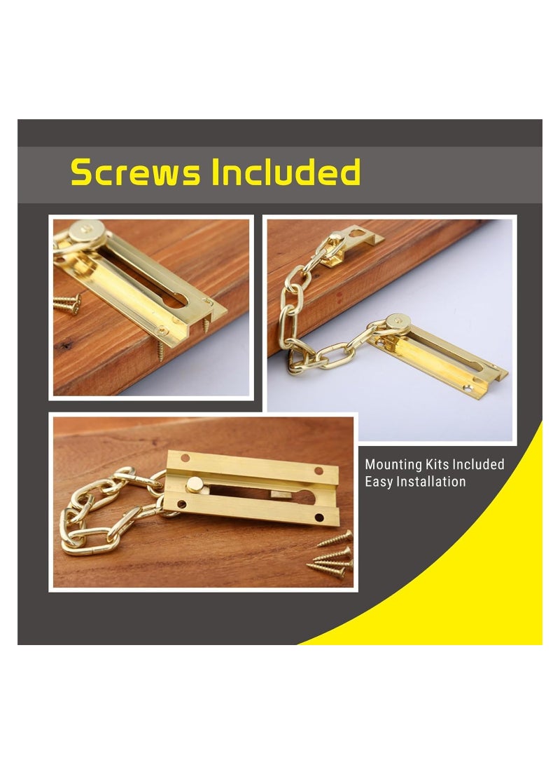 Stainless Steel Anti-Theft Chain, Chain Door Guard with Lock, Chain Lock Door Guard, for Home Apartment Bedroom Inside Door and Extra Front Door Lock - Image 2