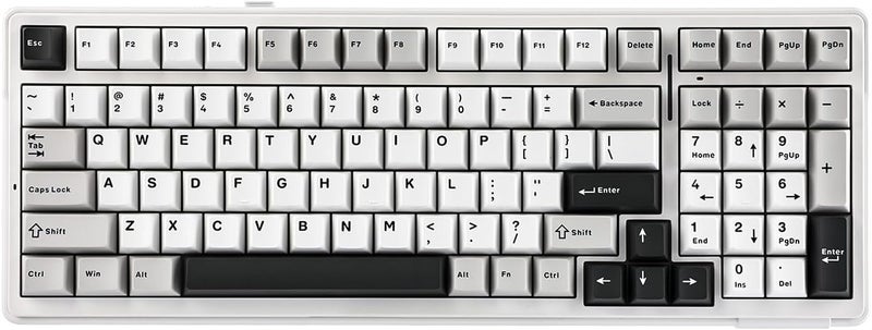 EPOMAKER x AULA F99 Wireless Mechanical Keyboard, Hot Swappable Gasket Custom Gaming Keyboard with Five-Layer Padding, Bluetooth/2.4GHz/USB-C, 8000mAh Battery (White Grey, Nimbus V3 Switch) - Image 1
