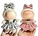 VVQUI 2 Pack Clothes for LABUBU 17cm Doll NO Dolls Black Plaid Outfit Hot Pink Plaid Dress Stylish Dress and Hairpin Set Fashion and Premium Dolls Outfit Accessories for LABUBU - Image 2