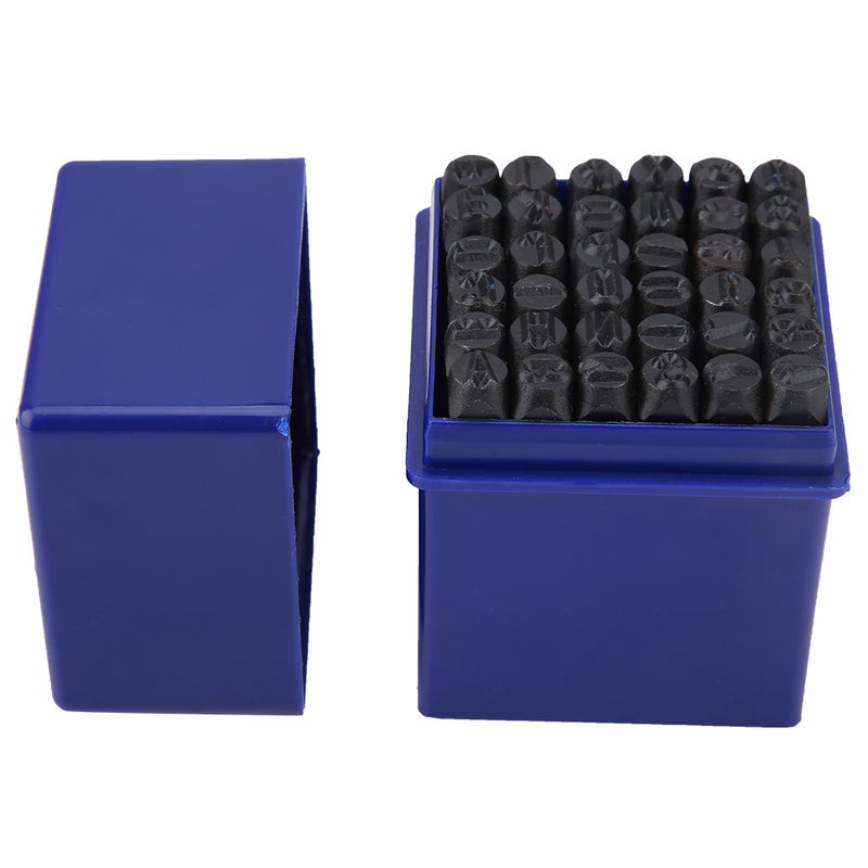 Steel Letter Stamp: 6mm Carbon Steel Set - 36 Letters & Numbers Easy-to-Use Hand Punch Kit for DIY Craft on Paper, Leather, Plastic, Wood & Metal - Image 1