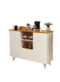 alimforyou Multipurpose Coffee Corner Storage Cabinet, Kitchen Sideboard with Shelves and Doors, Microwave Oven Rack 120x88x30 cm  - Image 3