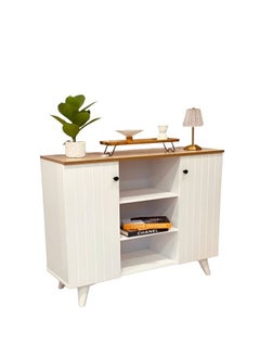 alimforyou Multipurpose Coffee Corner Storage Cabinet, Kitchen Sideboard with Shelves and Doors, Microwave Oven Rack 120x88x30 cm  - Image 2