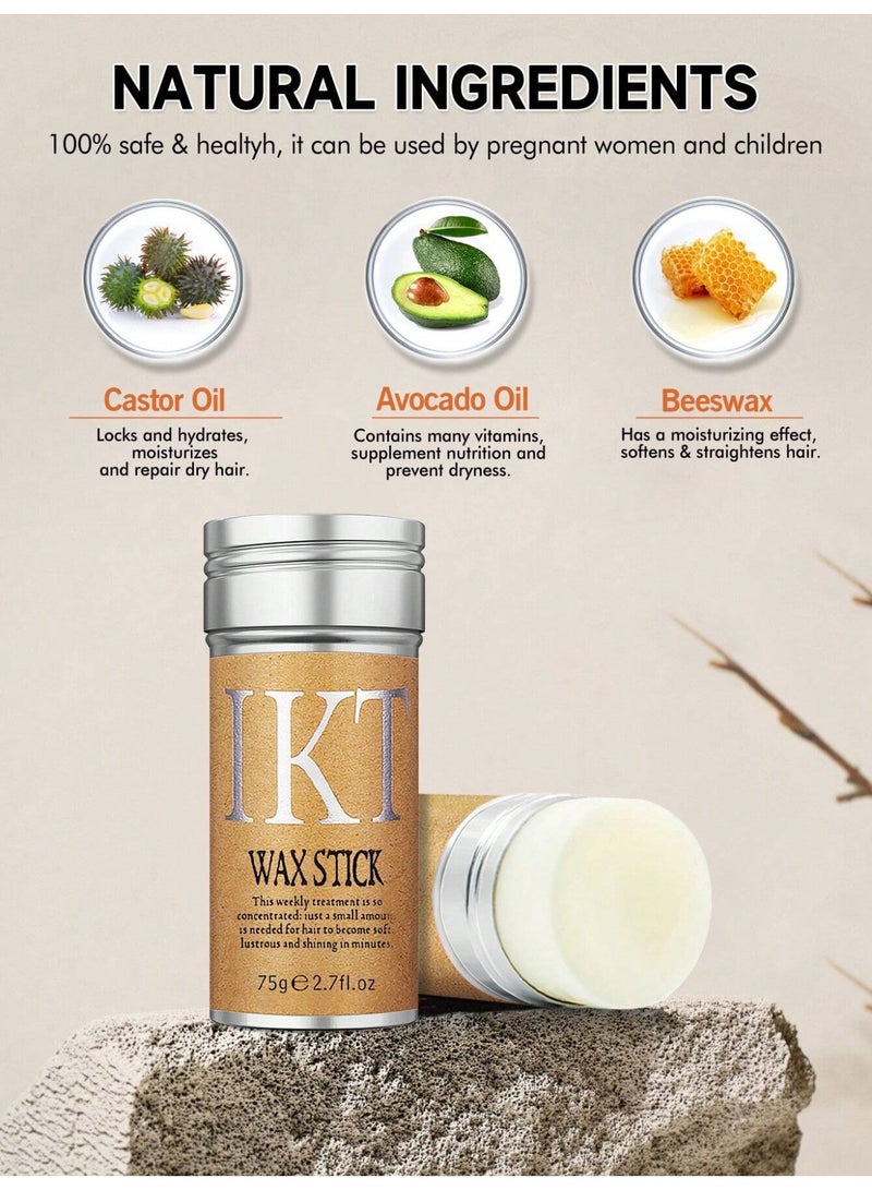 اي كي تي عصا شمع الشعر، شمع تصفيف للشعر المستعار الناعم، عصا شمع لتصفيف الشعر غير دهني يستخدم لتسريح الشعر وعلاج تطاير الشعر والتجعدات - يستخدم لتجعيد شعر النساء وشعر الأطفال، عصا شمع لتجعيد شعر النساء، مناسب لجميع أنواع الشعر، لتجعيد الغرة وترميم الرؤوس، عناية فريدة للشعر، خالي من الدهون، يتميز بخلاصات طبيعية. - Image 3