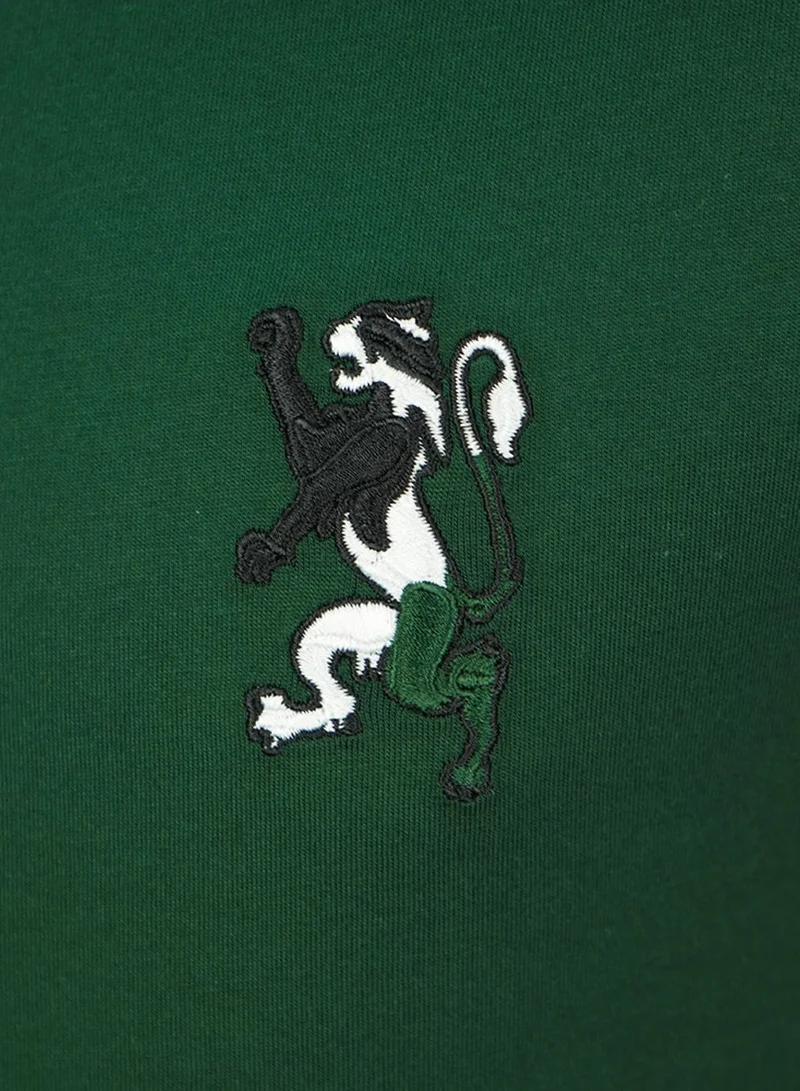 GIORDANO  Men’s Slim Cotton Crew Neck Tee with Embroidery for Men | Best Price UAE