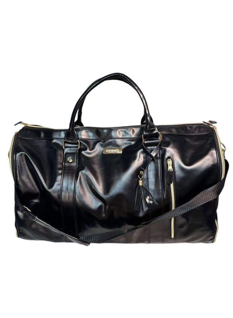 Ayeeb Large Elegant Garment Easy Neat Duffle (LEGEND)Travel Bag Foldable Blazer Cover Suit Bag, Quick Pack Large Carry-on Hand Luggage,Anti-wrinkle Zip Open Waterproof Portable Baggage for Business Flights Honeymoon Vacation Trip (Legendary Black) - Image 3