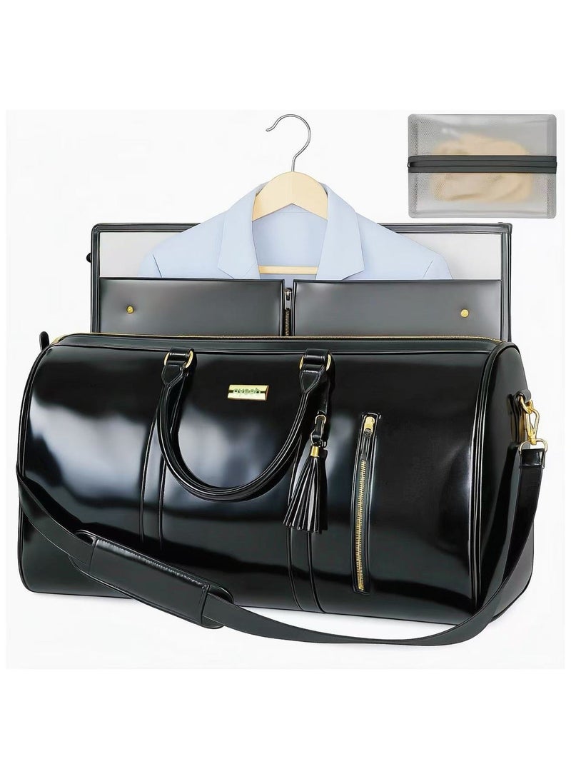 Ayeeb Large Elegant Garment Easy Neat Duffle (LEGEND)Travel Bag Foldable Blazer Cover Suit Bag, Quick Pack Large Carry-on Hand Luggage,Anti-wrinkle Zip Open Waterproof Portable Baggage for Business Flights Honeymoon Vacation Trip (Legendary Black) - Image 1