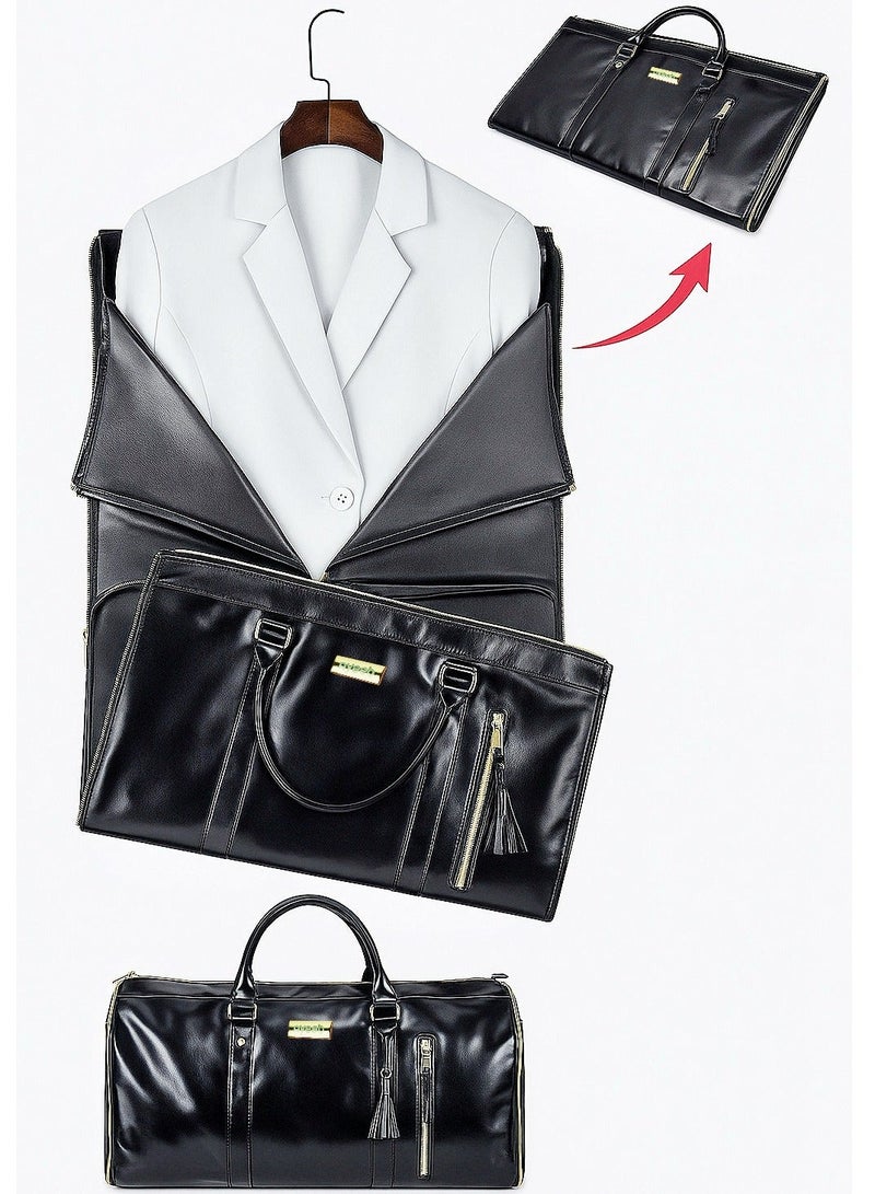 Ayeeb Large Elegant Garment Easy Neat Duffle (LEGEND)Travel Bag Foldable Blazer Cover Suit Bag, Quick Pack Large Carry-on Hand Luggage,Anti-wrinkle Zip Open Waterproof Portable Baggage for Business Flights Honeymoon Vacation Trip (Legendary Black) - Image 4