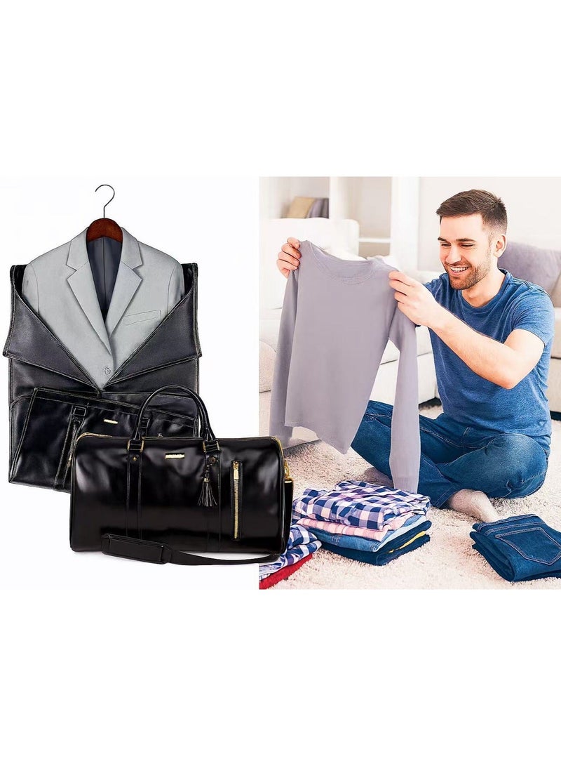 أييب حقيبة سفر كبيرة وفعّالة وسهلة الحمل (ليجند) للرجال والنساء، غطاء بدلة قابل للطي مع حقيبة أحذية مجانية، حقيبة يد سريعة التعبئة، حقيبة سفر محمولة مقاومة للتجاعيد بسحاب كامل ومقاومة للماء (أسود ليجند) - Image 5