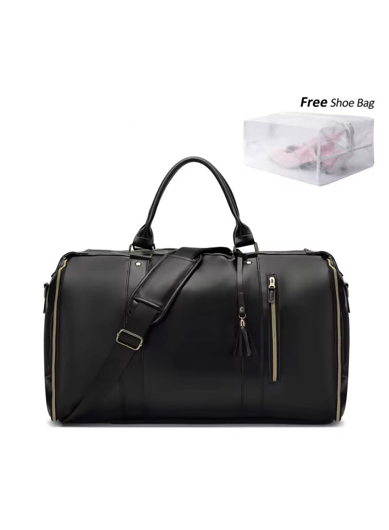 أييب حقيبة سفر كبيرة وفعّالة وسهلة الحمل (ليجند) للرجال والنساء، غطاء بدلة قابل للطي مع حقيبة أحذية مجانية، حقيبة يد سريعة التعبئة، حقيبة سفر محمولة مقاومة للتجاعيد بسحاب كامل ومقاومة للماء (أسود ليجند) - Image 1