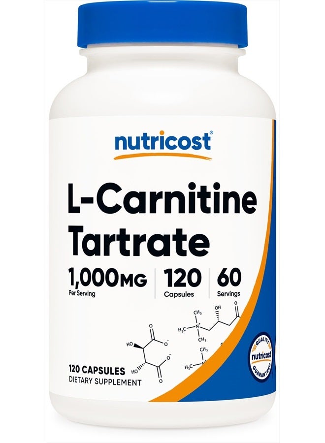 Nutricost L-Carnitine Tartrate 1000mg, 120 Capsules - Image 1
