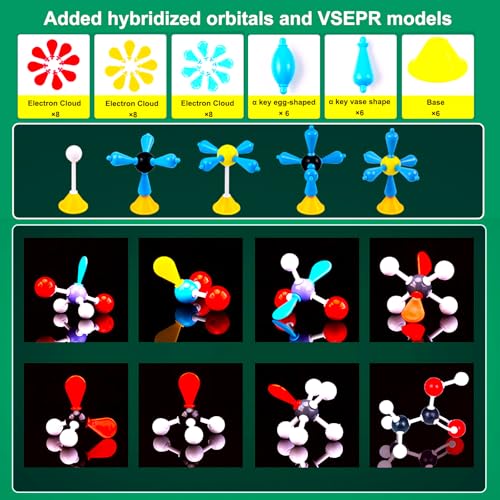 EXBEPE Comprehensive Chemistry Molecular Model Kit 406pc Organic and Inorganic STEM SetMiddleHigh Schooland College Supplies Educational Science Set Learning Structure and Reactions Student Gifts - Image 5