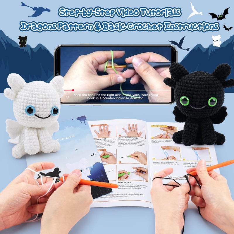 Fighting to Achieve Easter Crochet Kit for Beginners, Bunny and Bear Crochet Kit with Step-by-Step Video Tutorials, Crocheting Kit for Starter, Beginner Crochet Kit for Adult, Stuffed Animal Knitting Kit for Birthday - Image 4