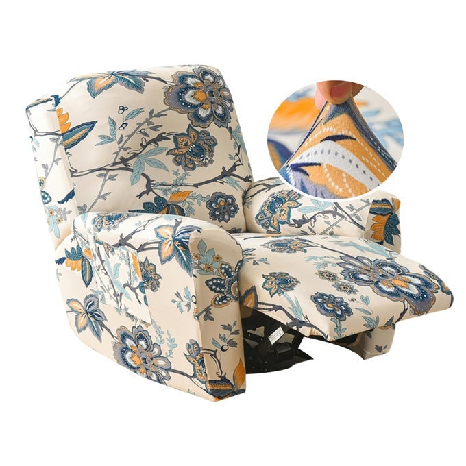 RECLINER CHAIR SLIPCOVERS WITH POCKETS 1 SEAT RECLINER COVER 4PIECES FALLON COLLECTION SLIPCOVER LAZY BOY CHAIR COVER FOR RECLINER WITH ELASTIC BOTTOM01