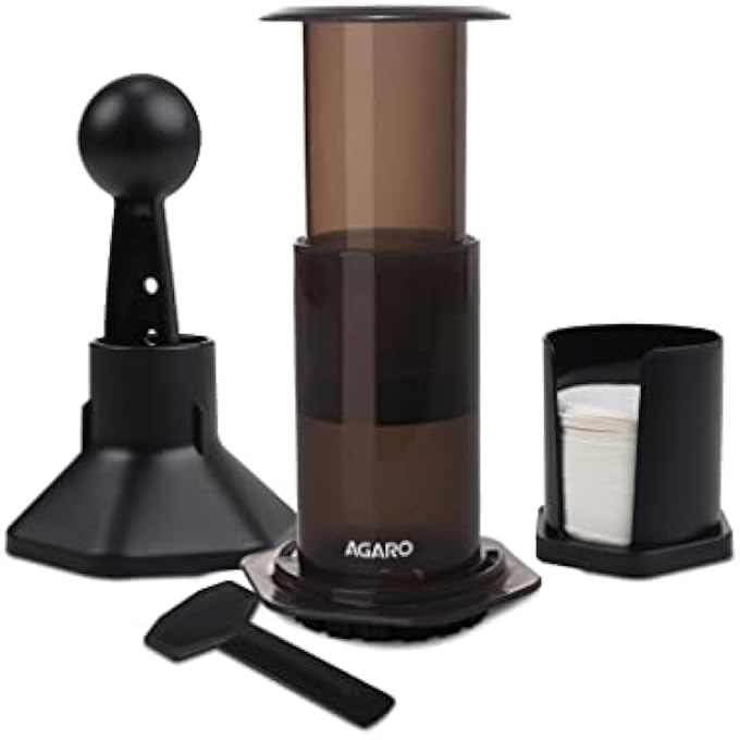 AGARO Regency Manual Press Coffee Espresso Maker Travel Coffee Maker Portable Bonus 500 Paper Filter - Image 1