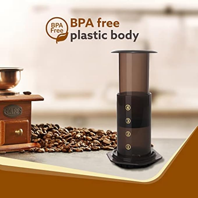 AGARO Regency Manual Press Coffee Espresso Maker Travel Coffee Maker Portable Bonus 500 Paper Filter - Image 5