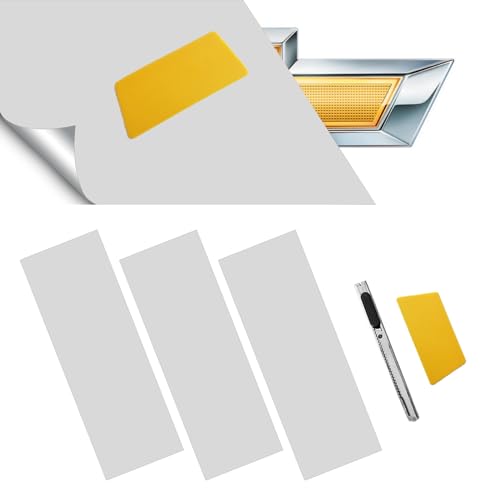 BSAMZO 3PCS Silver Cut YourOwn Emblem Overlay DIY Decals for Chevy Compatible with Bowtie Logo Wrap Stickers - Image 1