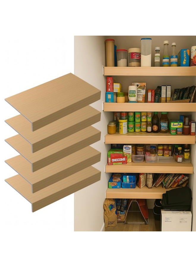 Gideio 5 Pack Size33x16in Wire Shelf Cover for Pantry, Closet, Kitchen – Waterproof PVC Wood-Look Wire Rack Covers for Shelves, Multiple No-Tool Installation - Image 1